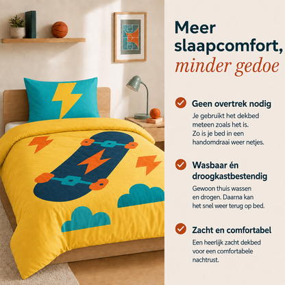 Good vibes - Skate Vibes - Wasbaar hoesloos dekbed voor de kinderen