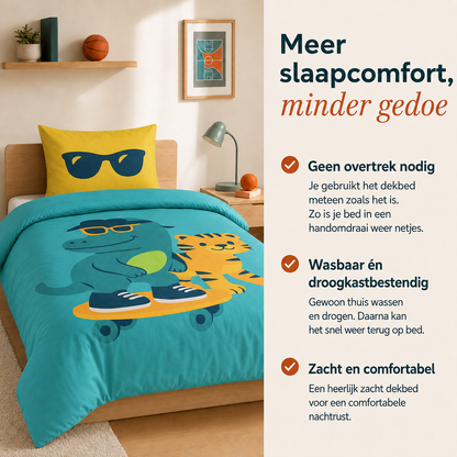 Good vibes - Urban Safari - Wasbaar hoesloos dekbed voor de kinderen
