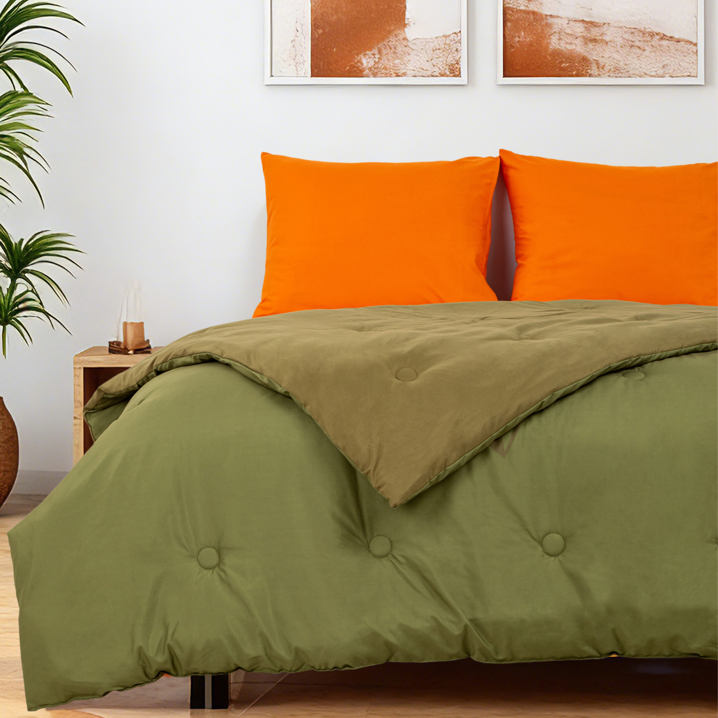 Dreamwave - Olive Leaf - Het hoesloos dekbed zonder overtrek |vaste hoes |wasbaar