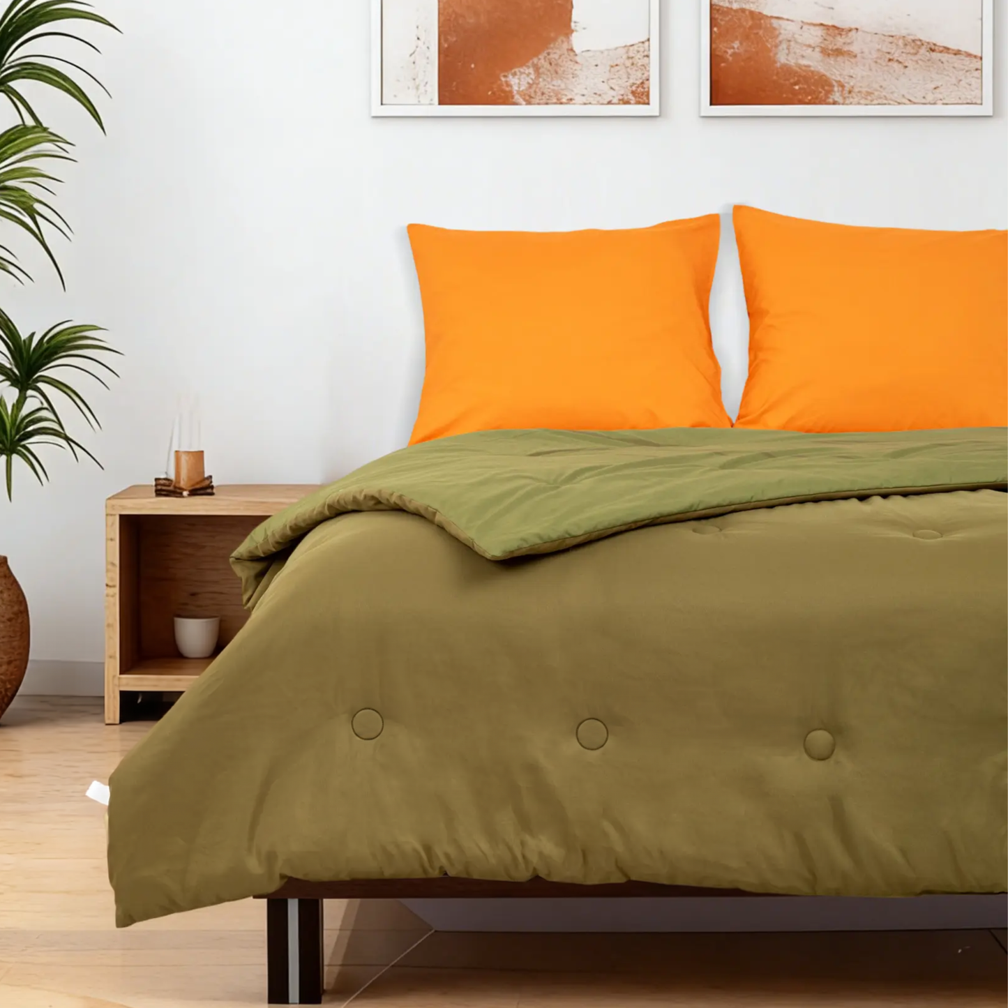 Dreamwave - Olive Leaf - Het hoesloos dekbed zonder overtrek |vaste hoes |wasbaar