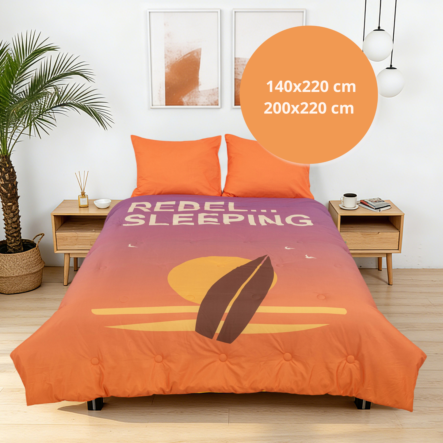 Take-it-Lazy - The Rebel Surfer - Het hoesloos dekbed zonder overtrek |vaste hoes |wasbaar